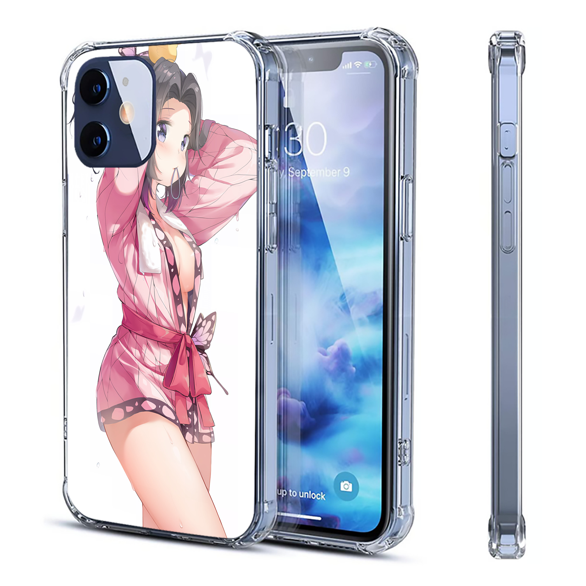 （画像用） 鬼滅の刃（きめつのやいば）蟲柱-胡蝶 しのぶ／こちょう しのぶ Kochou Shinobu 【iPhone 12シリーズ対応】透明スマホケース（クリアソフトケース）